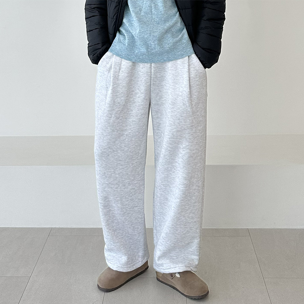 남자 기모바지 겨울 바지 트레이닝 밴딩 남자 와이드 팬츠 - 상세 이미지 2