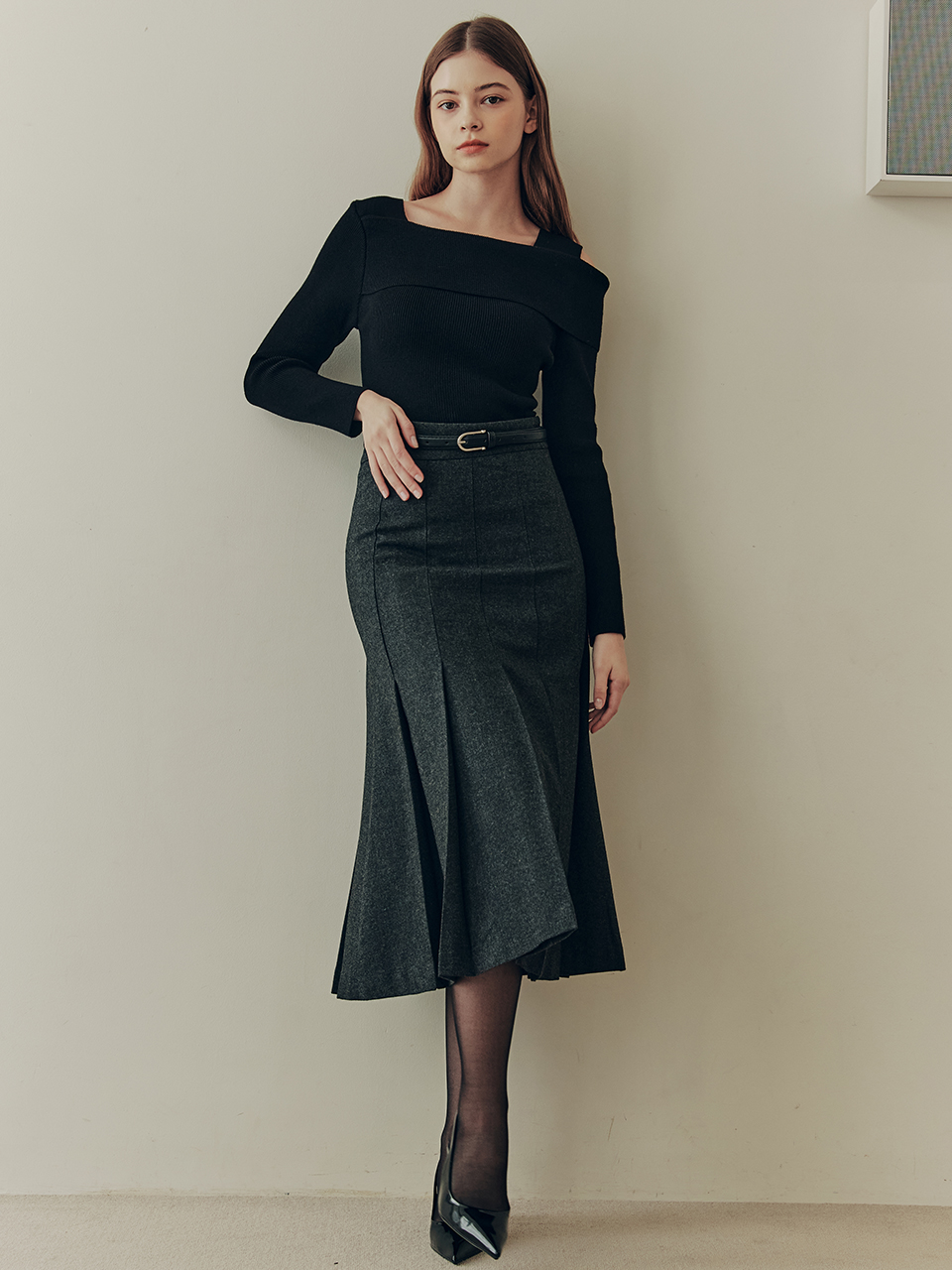 [제로스트릿]롱 플리츠 벨트 스커트 LONG PLEATS BELT SKIRT - 상세 이미지 5