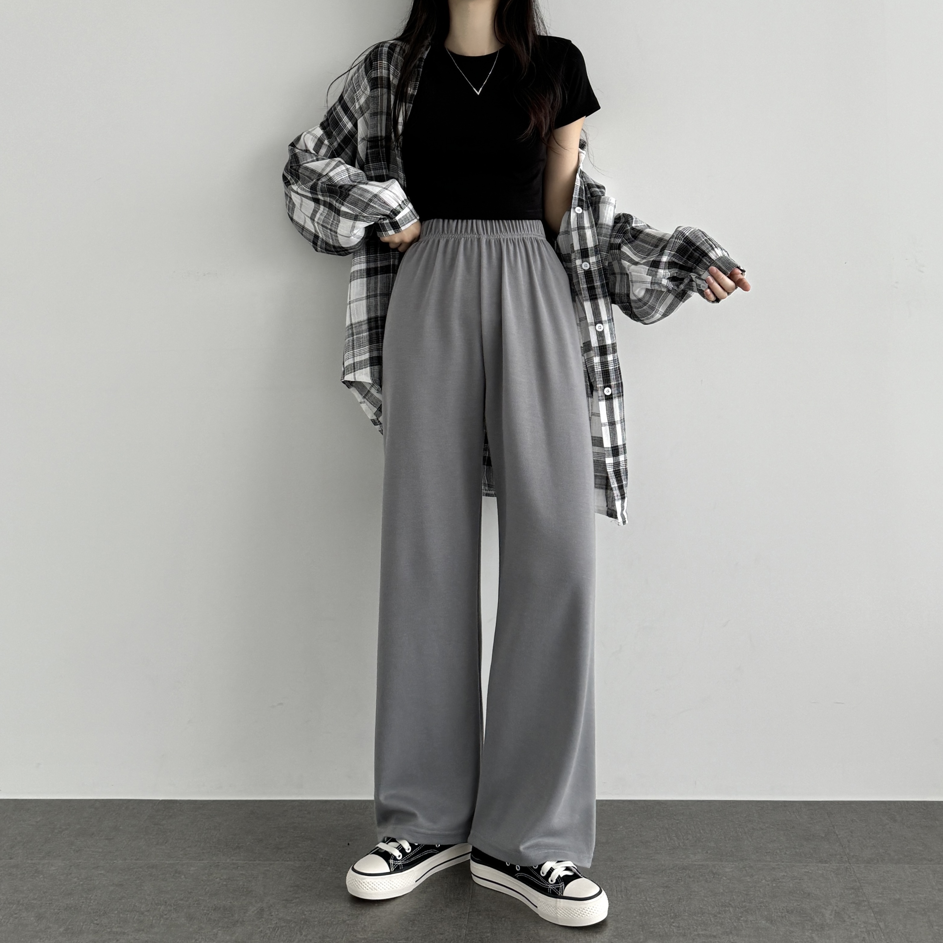 와이드 데일리 일자 밴딩 트레이닝 팬츠 기모 트레이닝 바지 러닝복 겨울러닝복장 이미지 8
