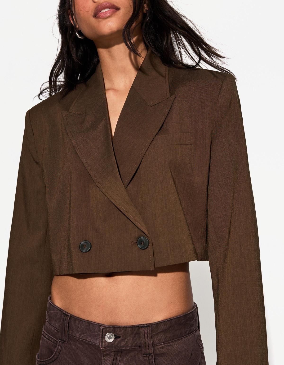 버쉬카 더블브레스티드 박시핏 블레이저 1485/752 BROWN - 상세 이미지 2