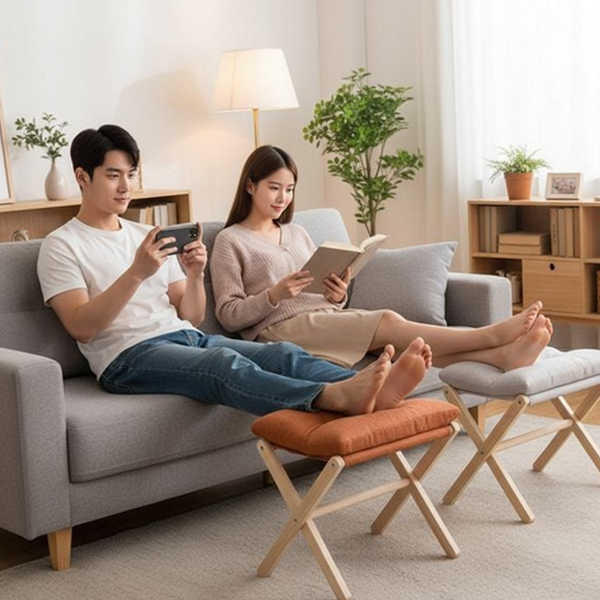 인테리어 발 받침대 사무용 접이식 발 받침대 사무실 컴퓨터 원목 - 메인 이미지
