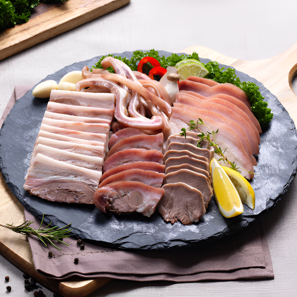 유비푸드 돼지머리고기 슬라이스 1kg 돈두 머릿고기 국밥고기 - 상품 이미지