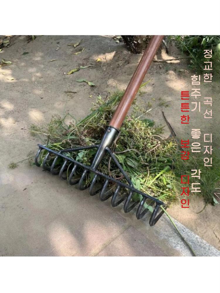 낙엽 삼지창 곡괭이 스파이크 농사용 도구 끌개 쇠스랑 갈고리 밭고랑 - 상세 이미지 5