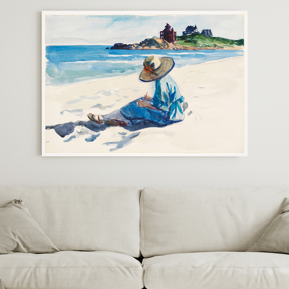 에드워드 호퍼 인테리어 그림 액자 포스터 명화 Jo Sketching at Good Harbor Beach 1924 - 상품 이미지