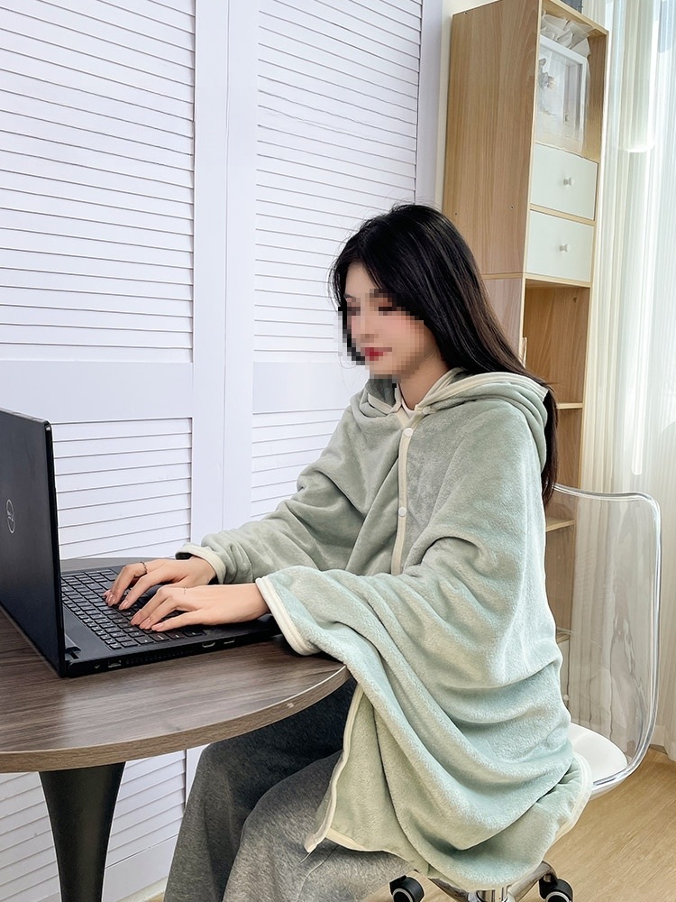 망토 담요 차량용 대형 캠핑 사무실 어깨 단추 겨울 학교 숄 차량 마차 그린 일반 두께 100cmX170cm - 상품 이미지