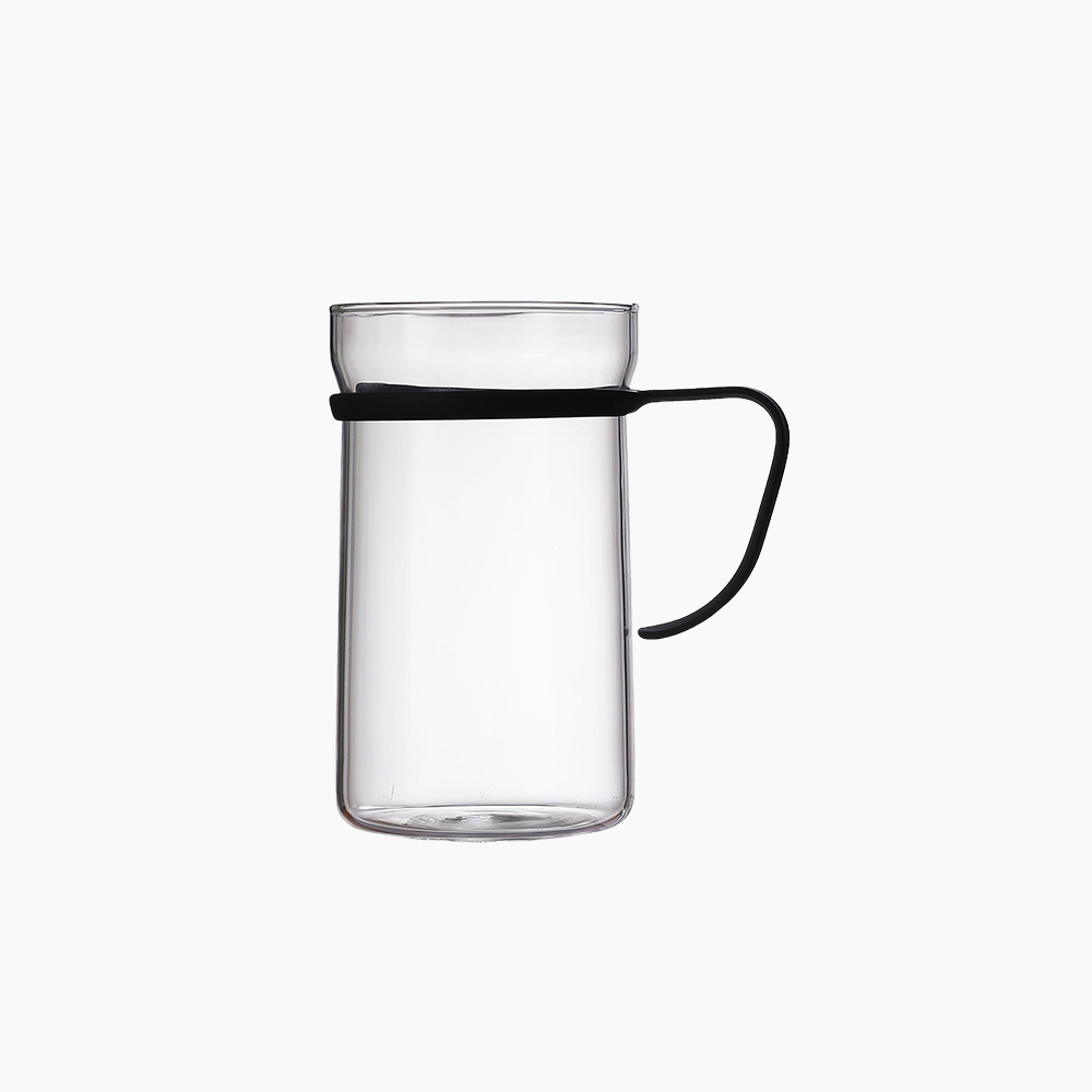에지리 핏핸드 내열유리 머그컵 (스텐핸들) 550ml, 1개, 클리어 - 메인 이미지