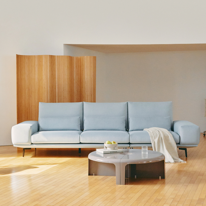 [에싸] 키보 4인 스윙기능 패브릭 소파(리브)(카시미라, 크라비츠 옵션)