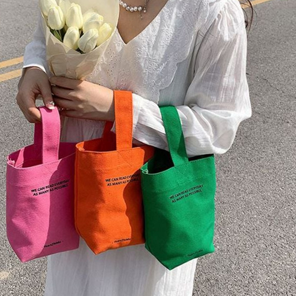 데일리 여성 토트 백 컬러풀 미니 토트 백 캔버스 - 상품 이미지