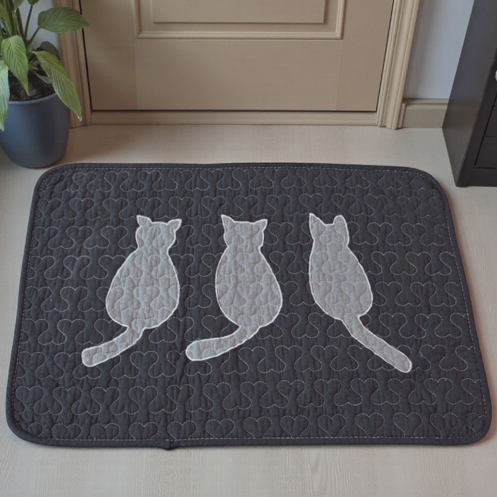 홈집합 순면 미끄럼방지 폭신한 사각 발매트 사계절용 블랙, 40x60cm