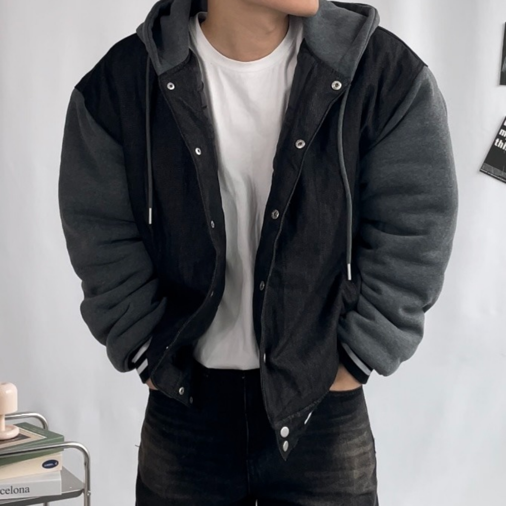 바시티 자켓 야구 점퍼 남자 크롭 데님 봄버 자켓 - 상세 이미지 4