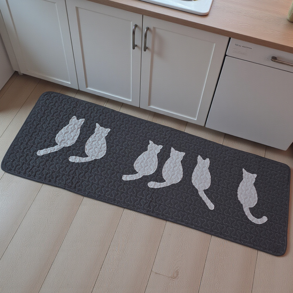 홈집합 순면 미끄럼방지 폭신한 사각 발매트 사계절용 블랙, 40x60cm