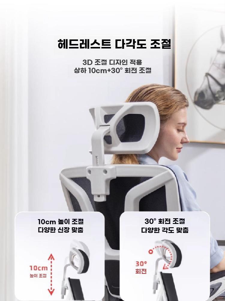 인체공학 리클라이닝 사무용 편안한 공부용 게이밍 의자 블랙 스펀지 쿠션+블랙 프레임 나일론 발 스위블 리프트 팔걸이 - 상세 이미지 2