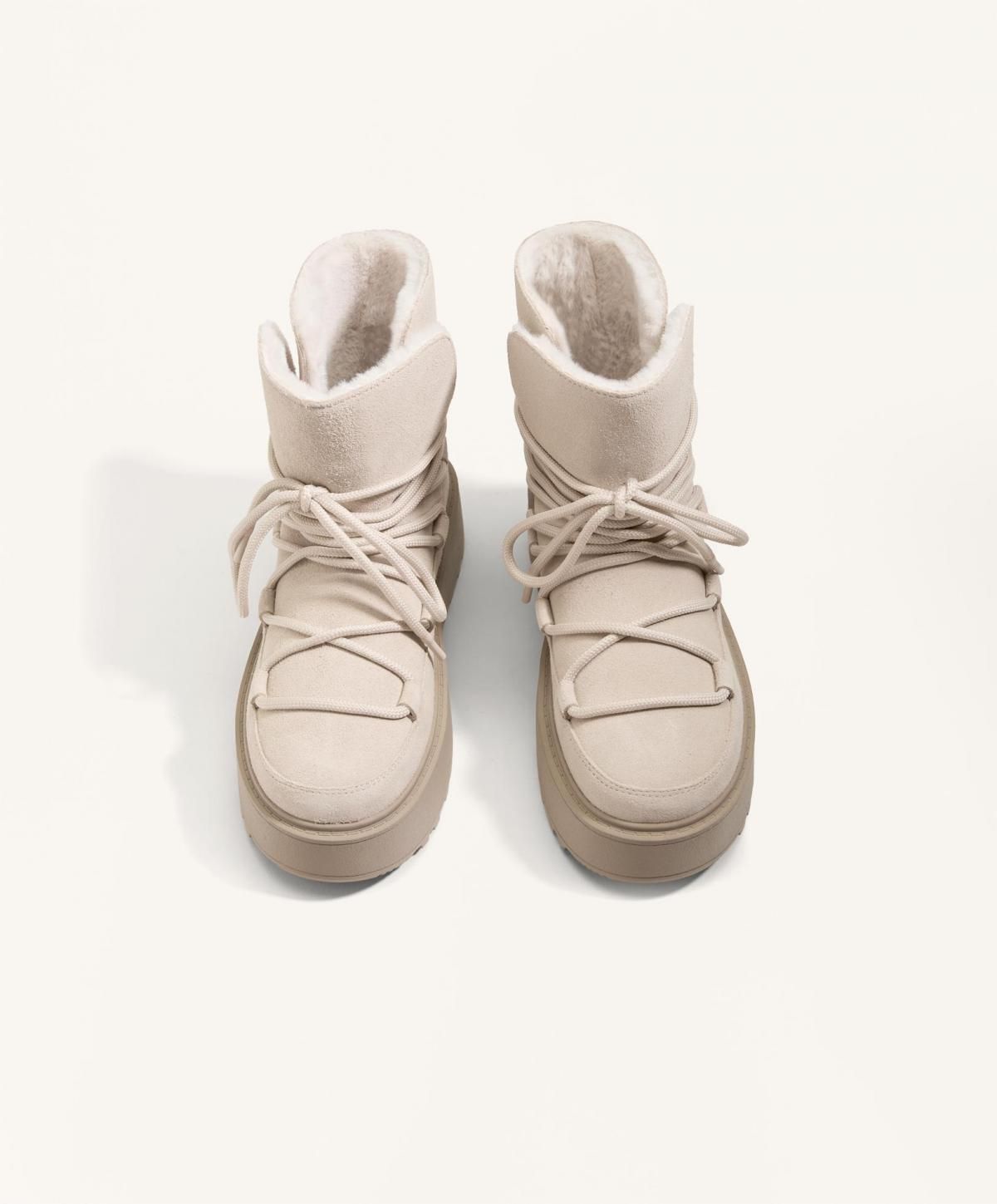 오이쇼 스플릿 레더 플랫폼 부츠 플랩 베이지 1173/680 BEIGE - 상세 이미지 4