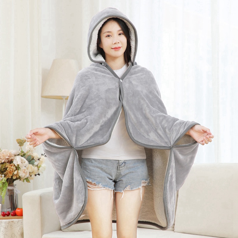 망토 담요 블랭킷 차량 대형 어깨 학교 캠핑 사무실 차량용 두꺼운 무릎 샤크 그레이 100cmx150cm - 상세 이미지 2