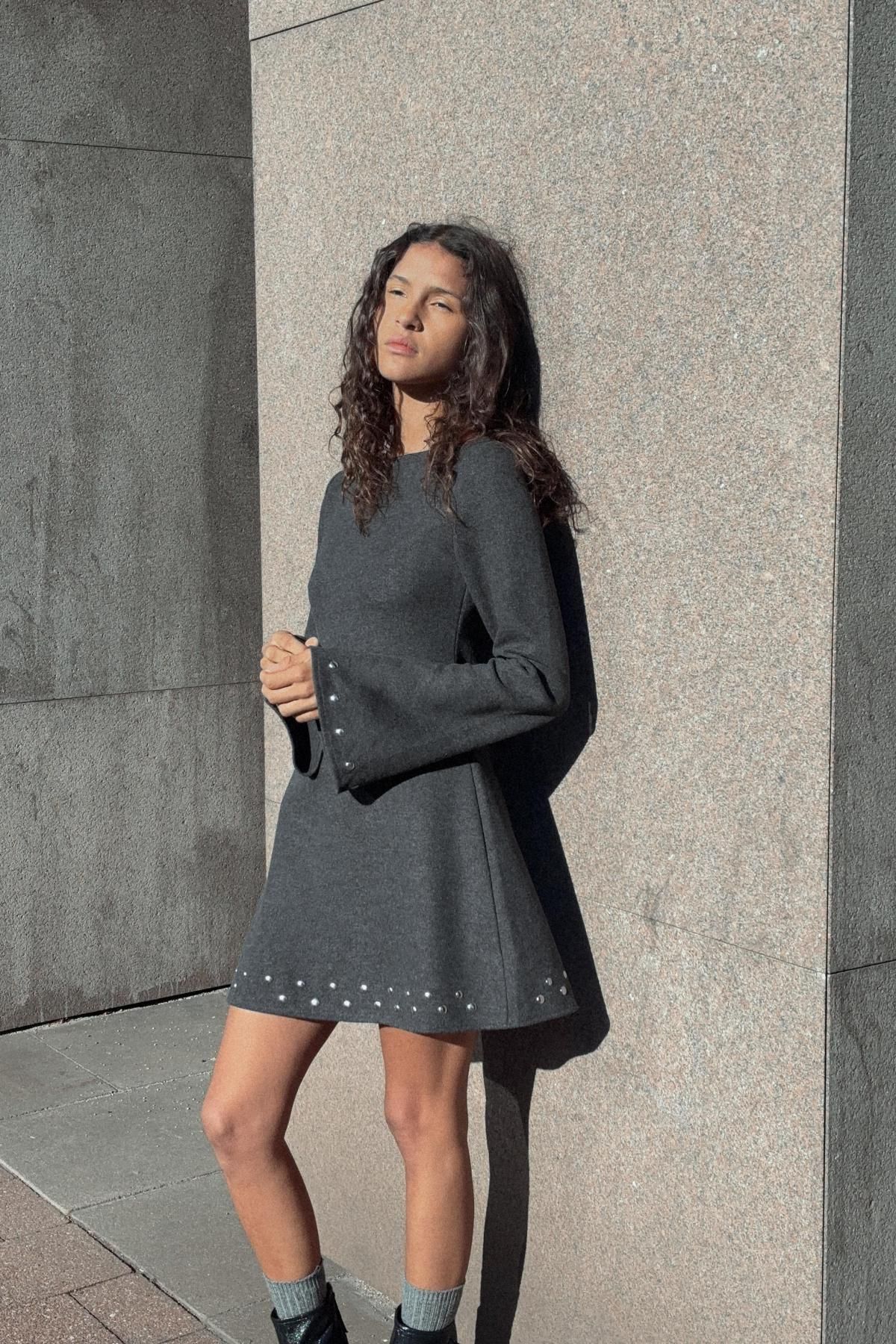 자라 소프트 스터드 미니 원피스 5039/853 ANTHRACITE GREY - 상세 이미지 2