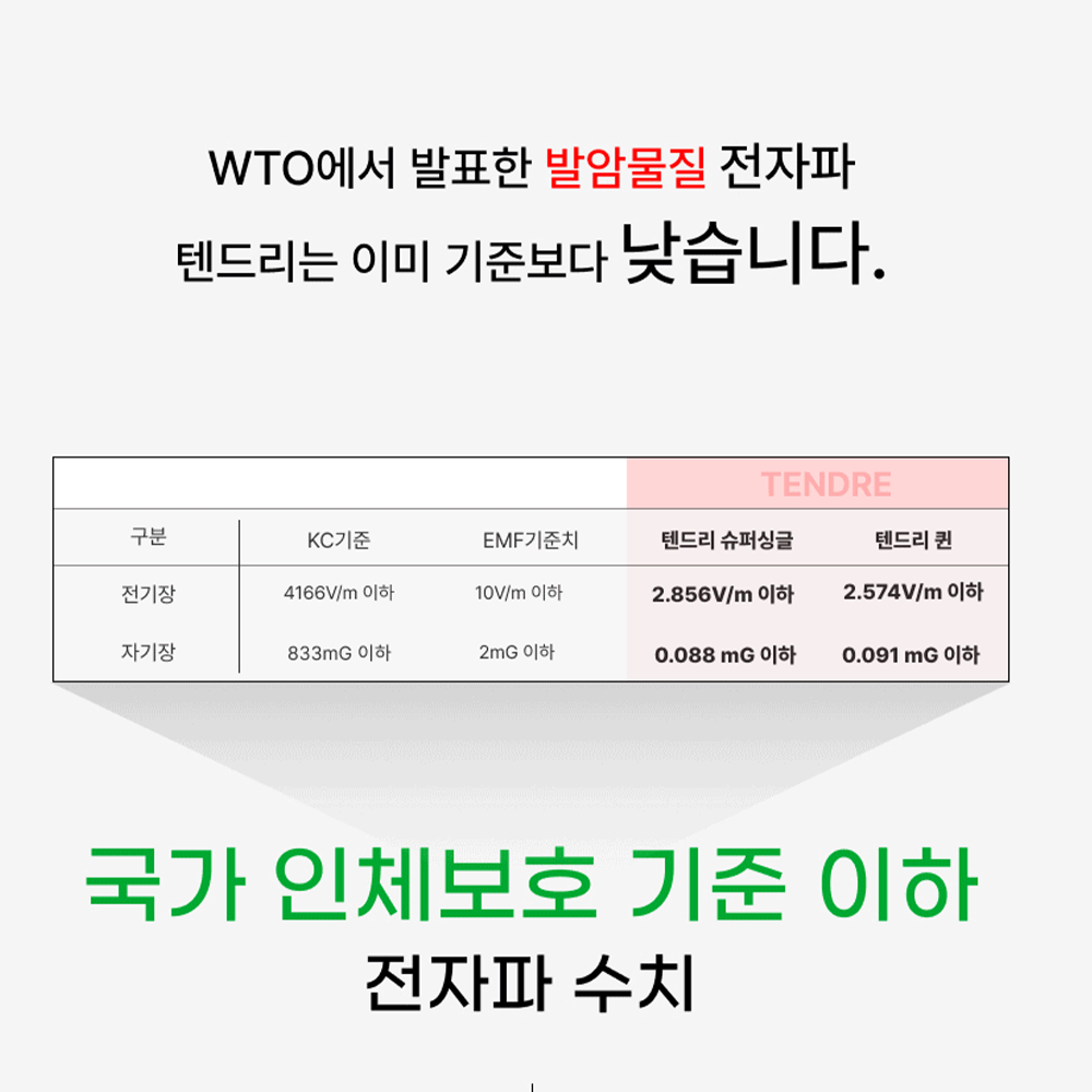 [유아용인증] 텐드리 베이비 유아동용 전자파없는 IOT 카본매트 SS