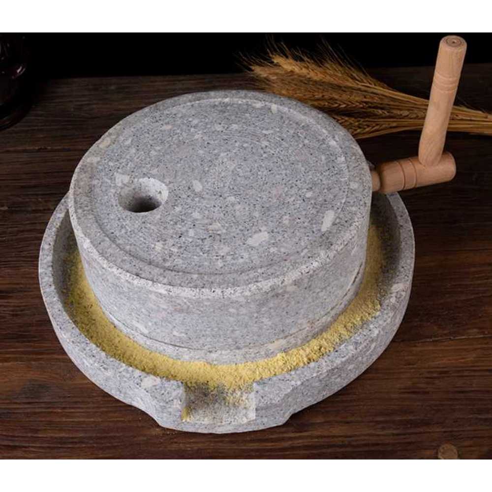 옛날 맷돌 전통 손맷돌 곡물 갈기 인테리어 장식품 35cm - 상품 이미지