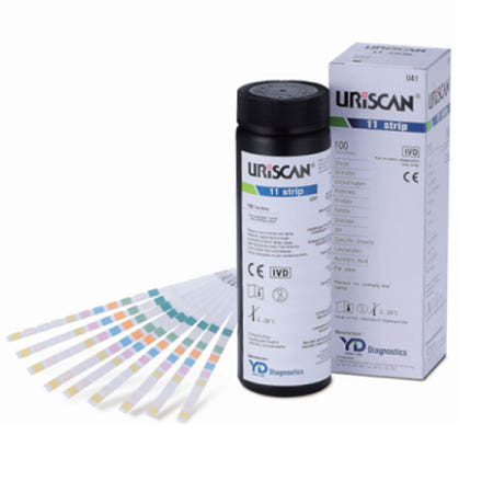 유리스캔 영동제약 소변검사 검사지 11종 U41 단백뇨 당뇨 혈뇨 키트 자가진단 성분 측정 100매 (디바이스별매))