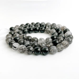 에이플로 AAA 라운드 흑침수정 블랙 침수정 천연 원석 재료 6mm, 반... 실사용 후기 | 효과 있을까? - 상품 이미지 4