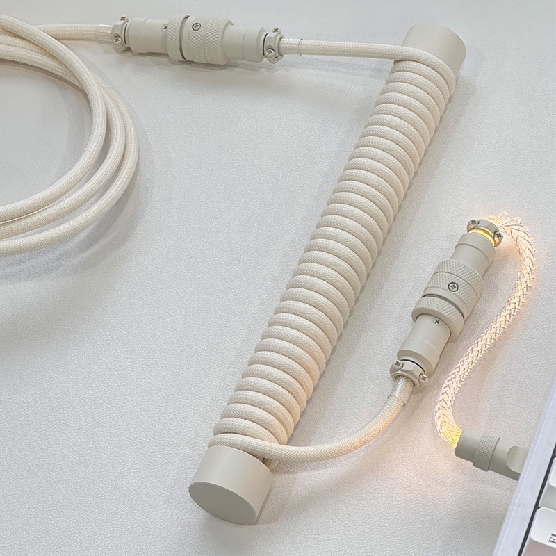 항공 케이블 RGB LED 기계식 홀더 코일 커넥터 키보드선 커스텀 C타입 세트 스프링 - 상세 이미지 2