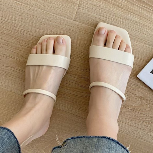 투라인 여성 슬리퍼 미니멀 여성 슬리퍼 데일리 샌들 플랫 - 메인 이미지