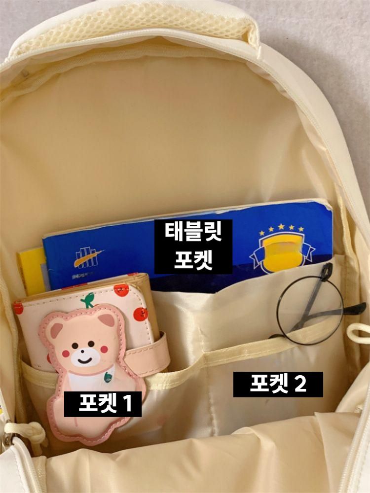 투명 학생백팩 데일리 책가방 덕질가방 아이돌 굿즈 데코 화이트 - 상세 이미지 4