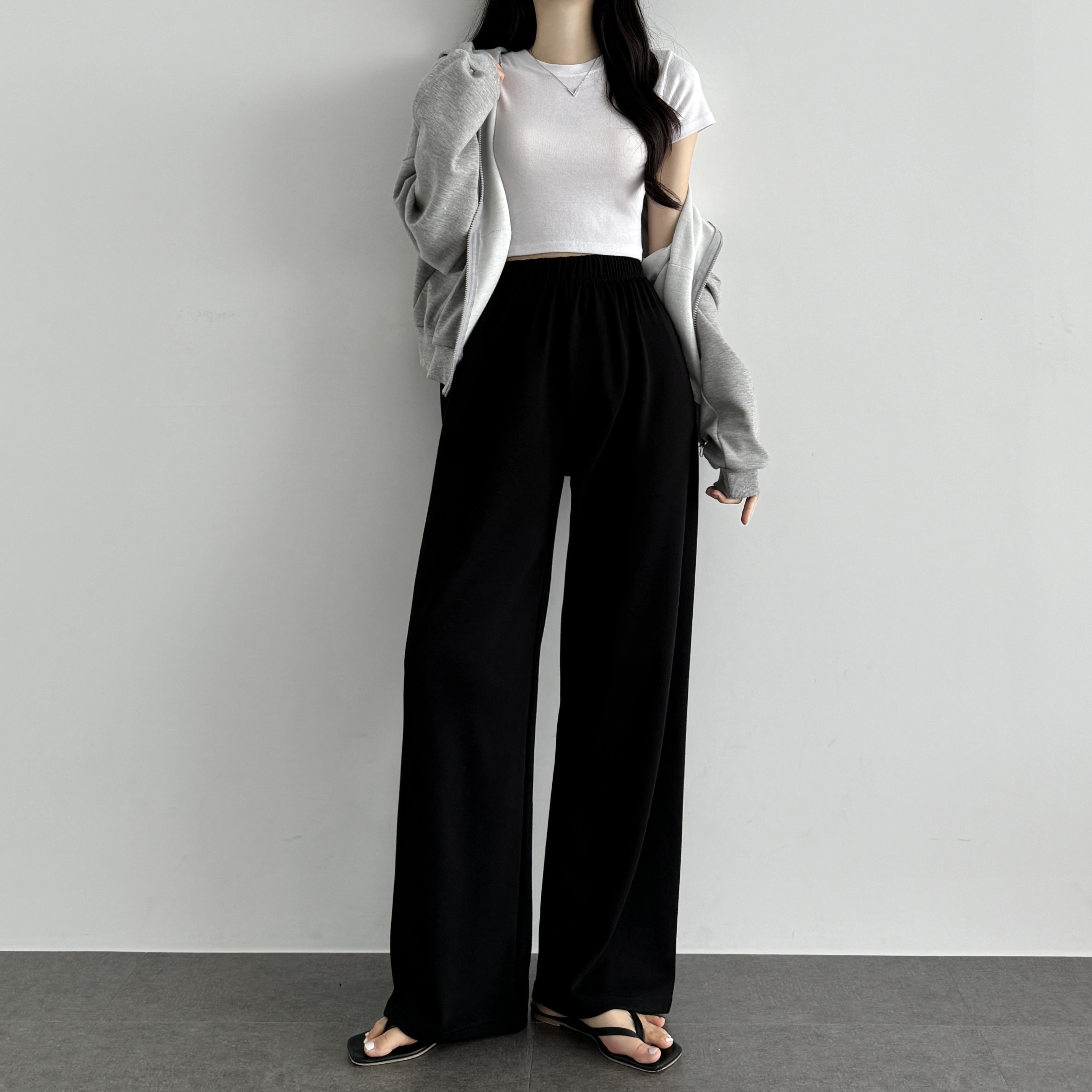와이드 데일리 일자 밴딩 트레이닝 팬츠 기모 트레이닝 바지 러닝복 겨울러닝복장 이미지 6