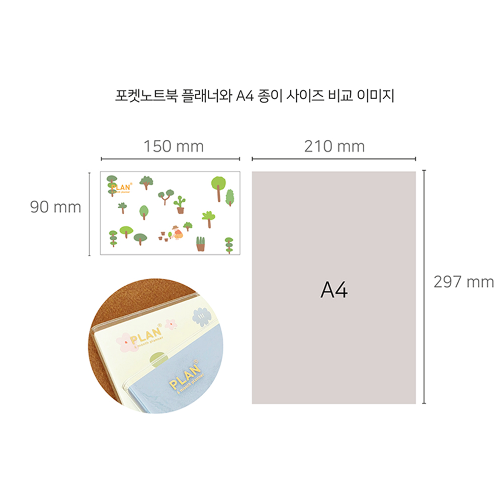 포켓 위클리플래너 가로형 체크리스트 주간 만년형 투두리스트 6개월 반년 데스크 플래너 - 상세 이미지 3