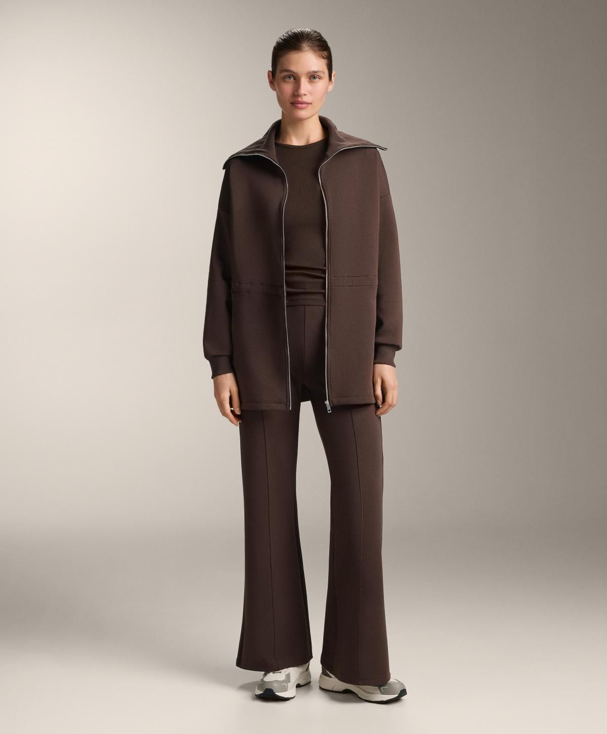 오이쇼 모던 부츠컷 코튼 플레어 팬츠 1143/308 DARKREDDISH-BROWN - 상세 이미지 2