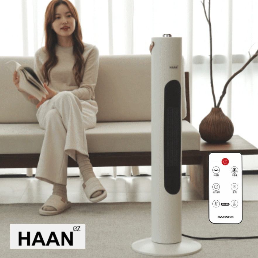 한경희 타워형 온풍기 소형 히터 회전 온풍기 가정용 원룸 히터 - 상품 이미지