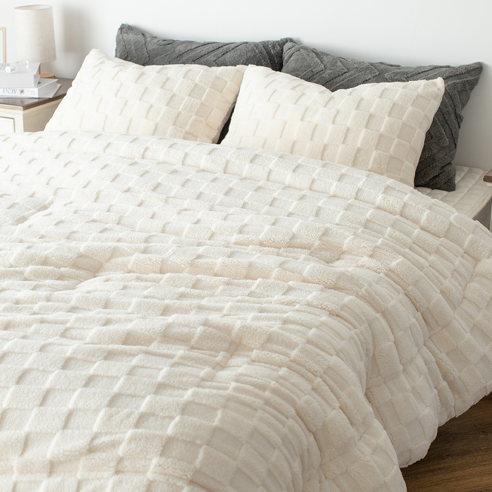 까사앤슬립 코지큐브 10mm극세사 차렵이불 베개커버세트