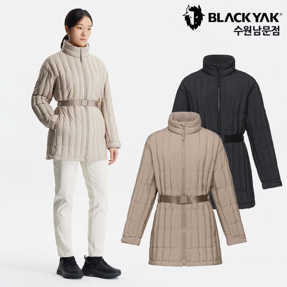 블랙야크 여성 겨울 경량 패딩 벨트 포함 루클라 벨트 튜브 다운자켓 - 상품 이미지