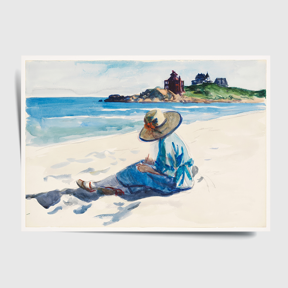 에드워드 호퍼 인테리어 그림 액자 포스터 명화 Jo Sketching at Good Harbor Beach 1924 - 상세 이미지 2