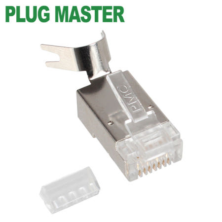 강원전자 플러그마스터 STP CAT.7/CAT.6A RJ-45 8P8C 플러그 - Two Prongs 핀(100개) P8-069