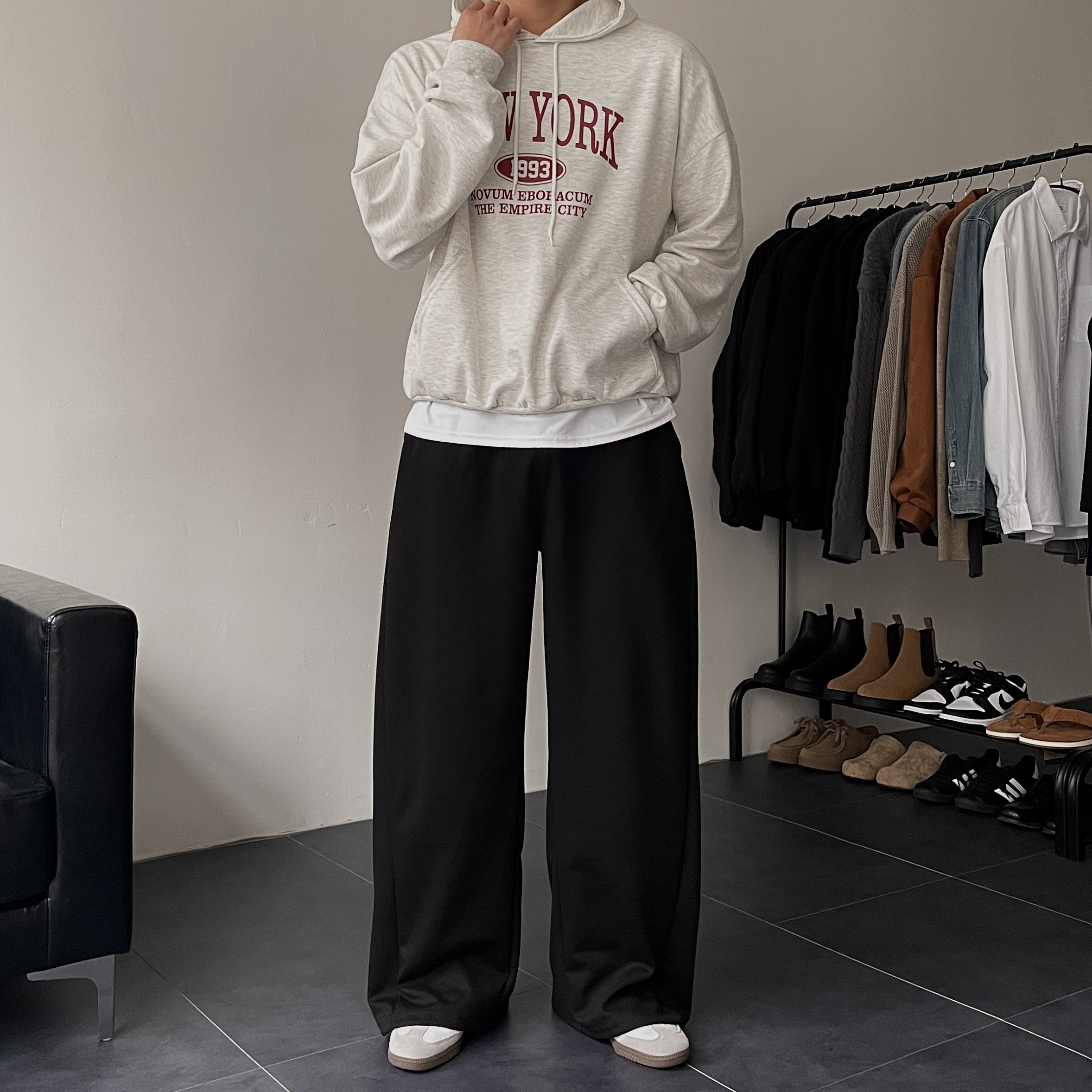 1+1 남자오버핏후드티 얇은후드티 이미지 6