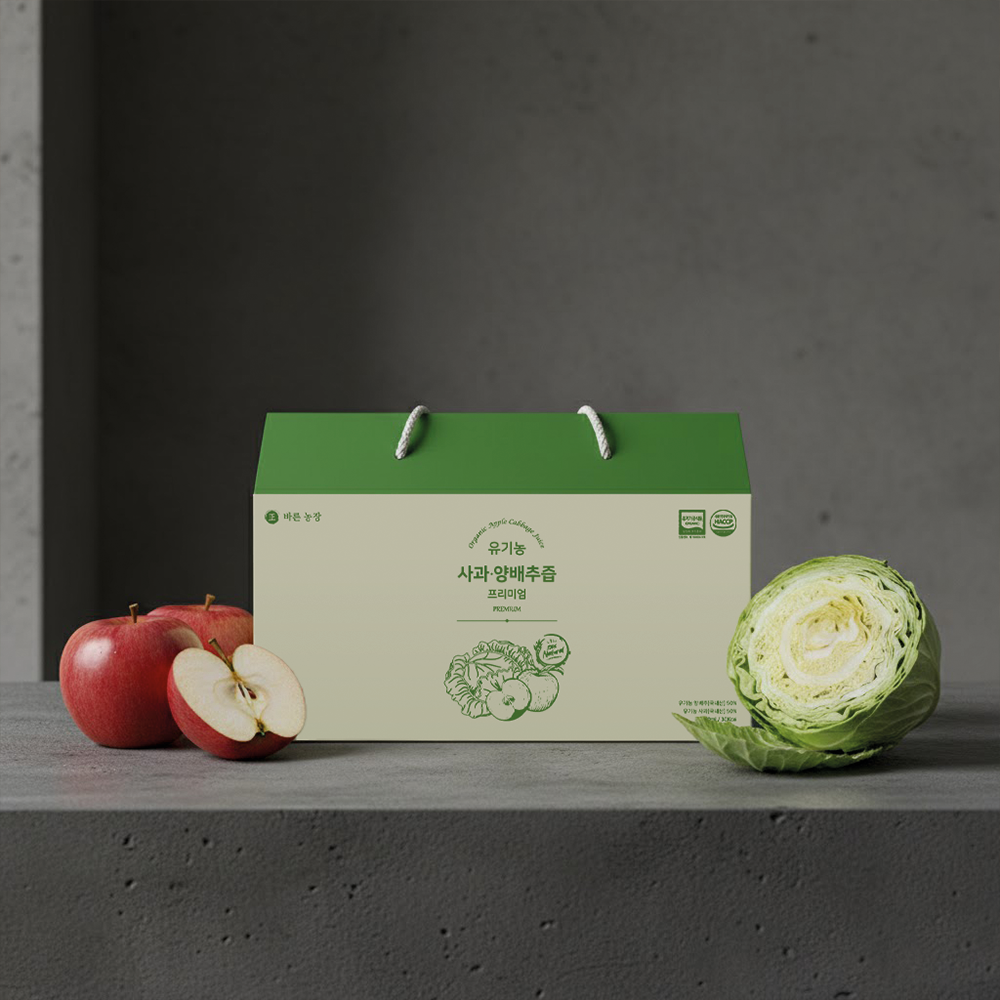 바른농장 저온착즙 사과 양배추즙 100% 국산 유기농 과채주스 생즙 효능 30포, 1개 이미지 3