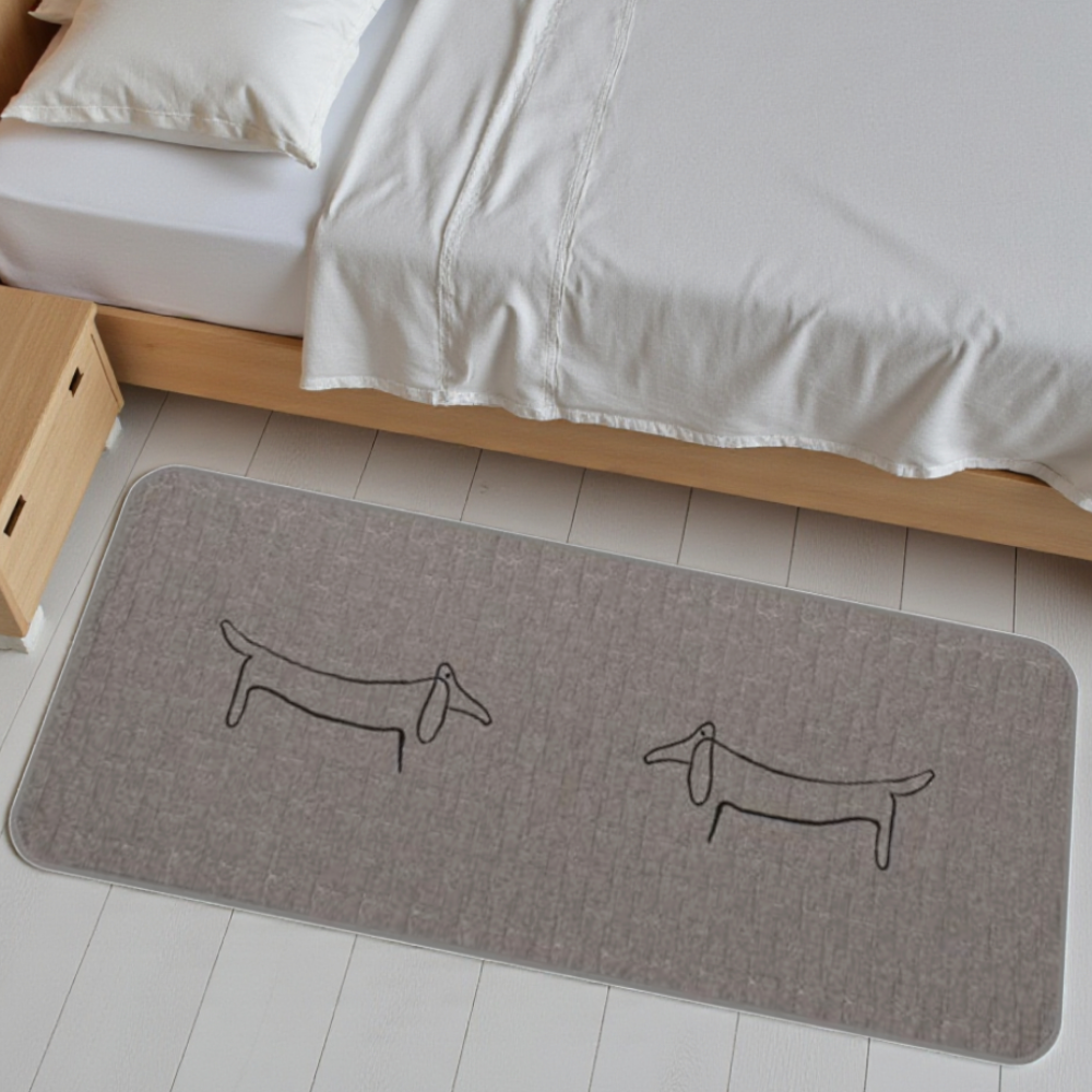 홈집합 면 퀼트 미끄럼방지 사각 발매트 사계절용 카키그레이, 50x130cm