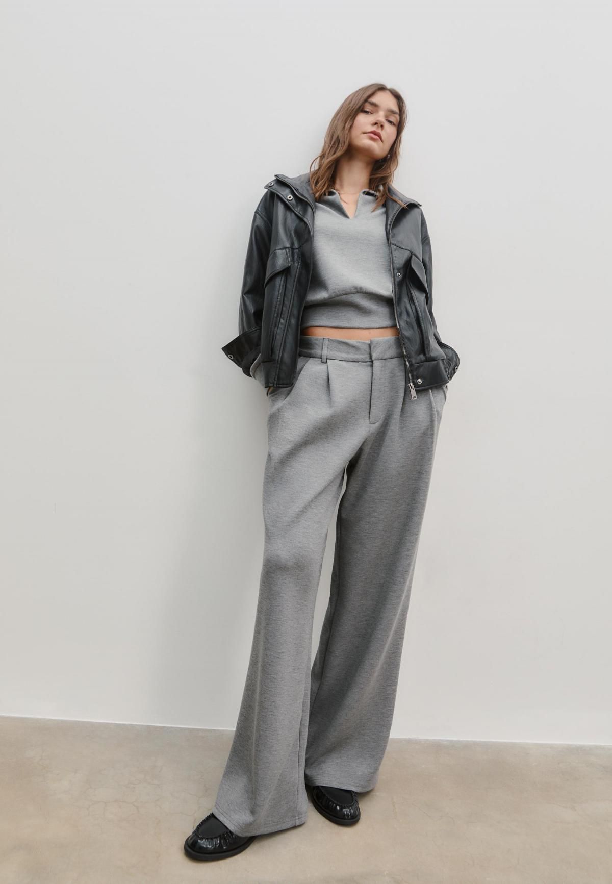 스트라디바리우스 소프트 와이드 테크니컬 슬랙스 팬츠 4537/774 DARK GREY - 상세 이미지 3