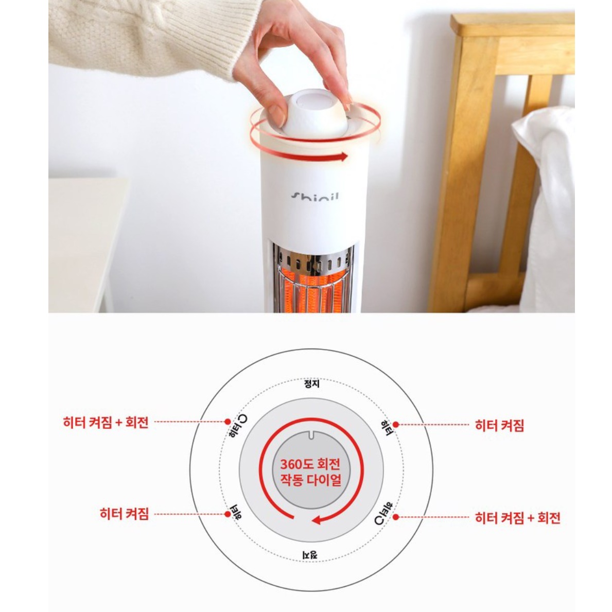 실내 히터 저전력 난방기 절전 난방기 탁상용 히터 보조 난방기 이미지 2