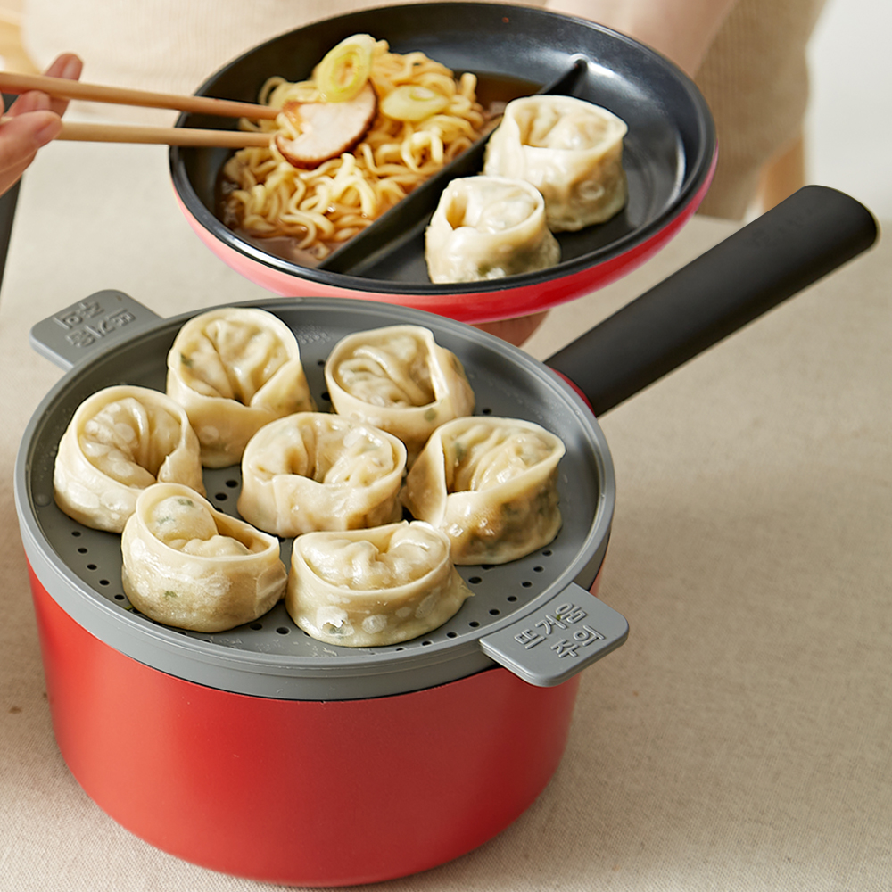 네오플램 인덕션 냄비겸용 찜기 편수냄비 18cm, 옐로우 - 상세 이미지 4