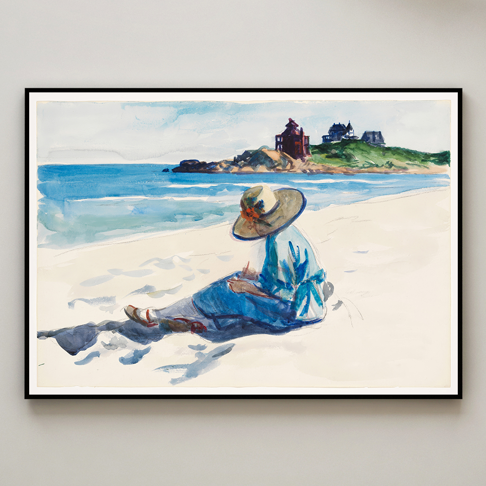 에드워드 호퍼 인테리어 그림 액자 포스터 명화 Jo Sketching at Good Harbor Beach 1924 - 상세 이미지 4