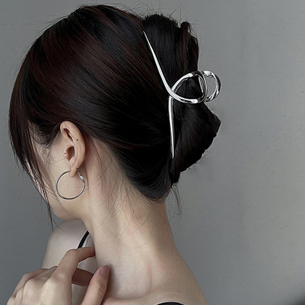 메탈 헤어 집게핀 꼬임 유광  N900 - 상품 이미지