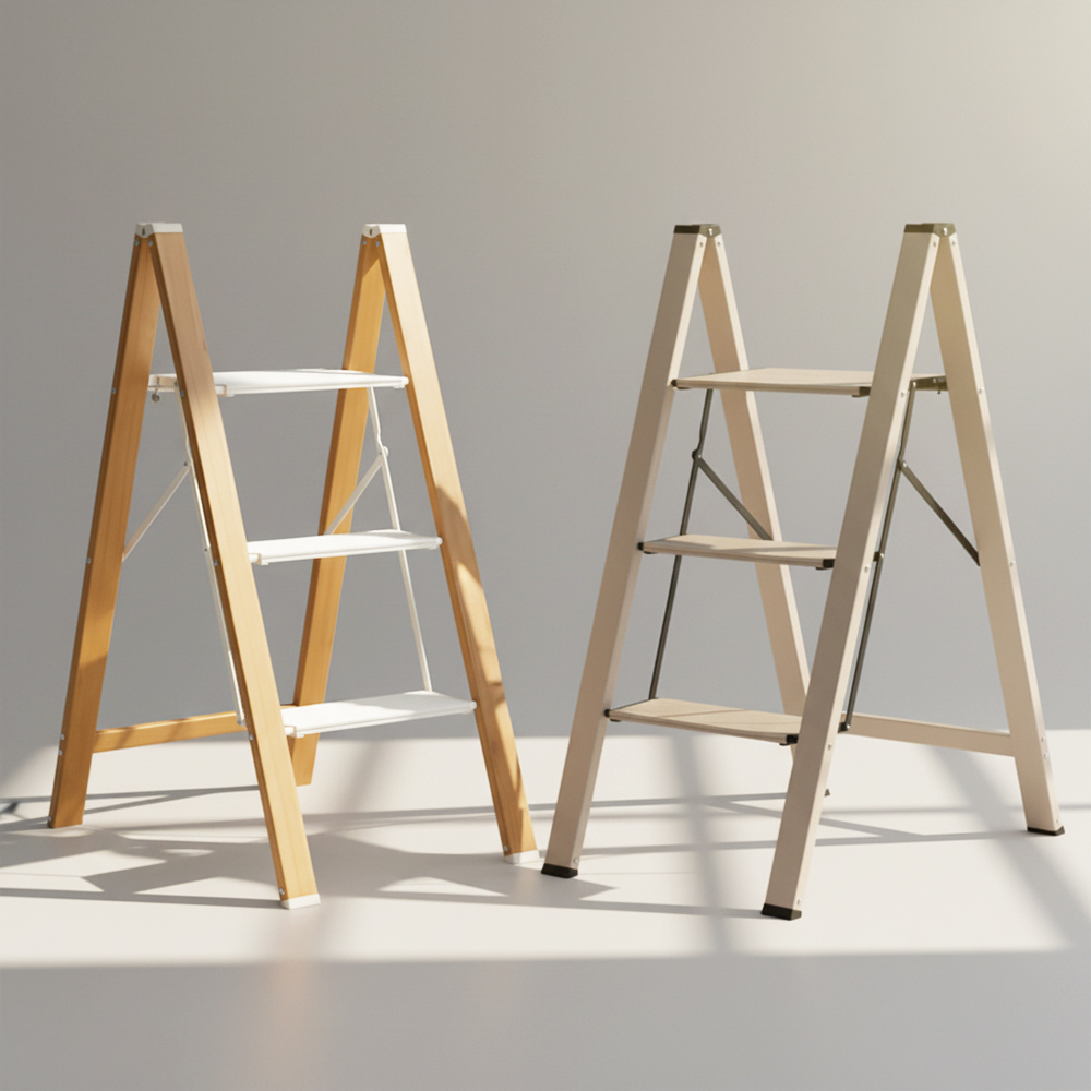 로티홈시스 가정용 사다리 접이식 A형 알루미늄 3단 이동식 작업 발판 계단 광폭 DL3