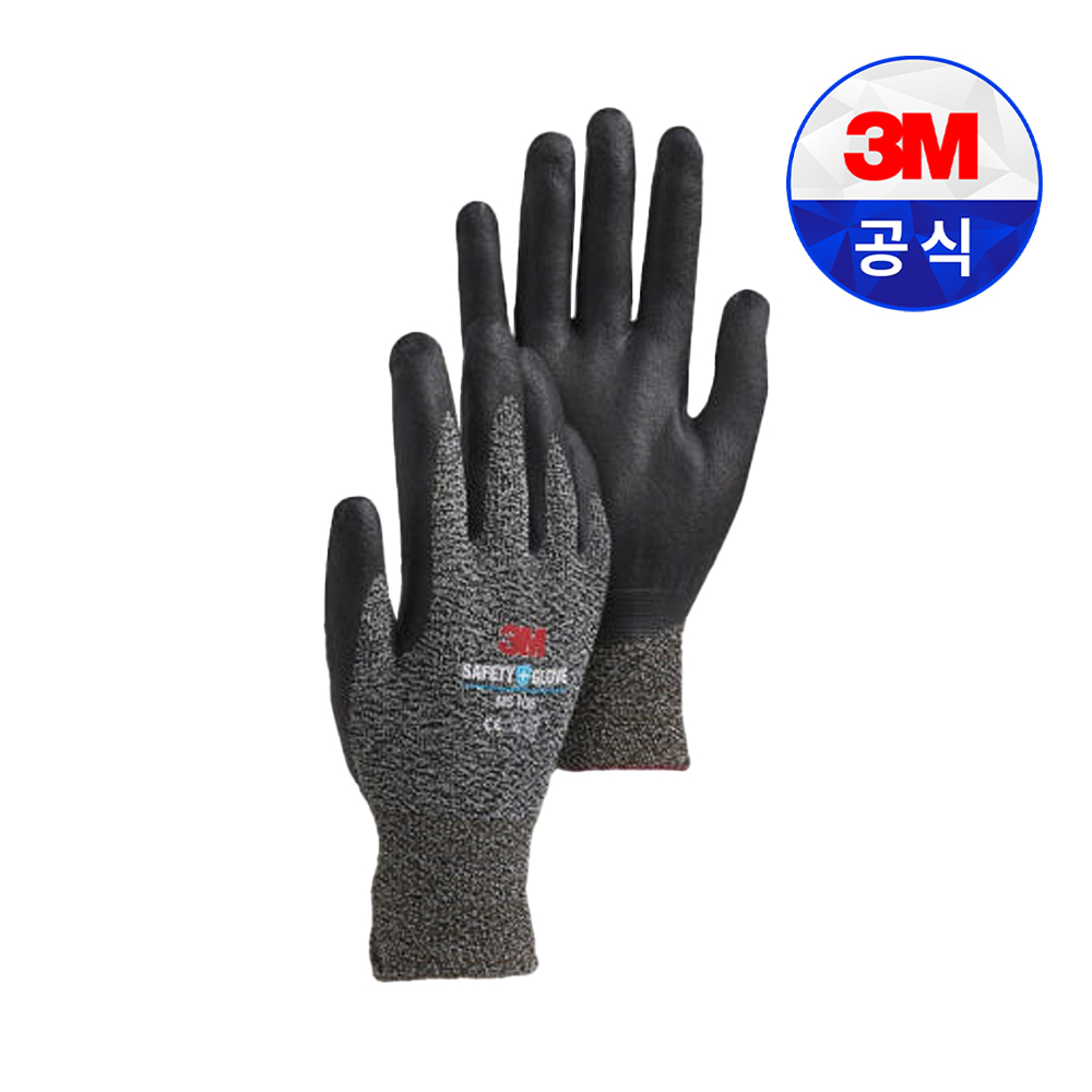 3M 슈퍼터프 NBR 10켤레 안전 코팅 산업 현장 블랙 멜란지 - 메인 이미지