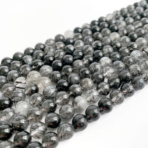 에이플로 AAA 라운드 흑침수정 블랙 침수정 천연 원석 재료 6mm, 반... 실사용 후기 | 효과 있을까? - 상품 이미지 2