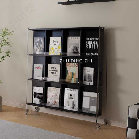 [해외]매거진랙 북타워 잡지 책 전시대 거치대 팜플렛 드림 블랙