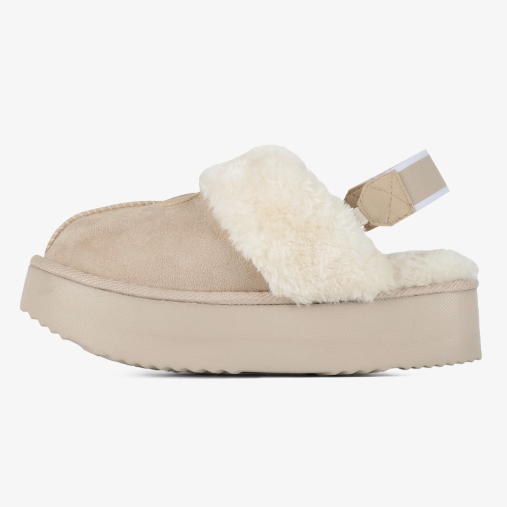 벨유 키높이 통굽 겨울 방한 털 슬리퍼