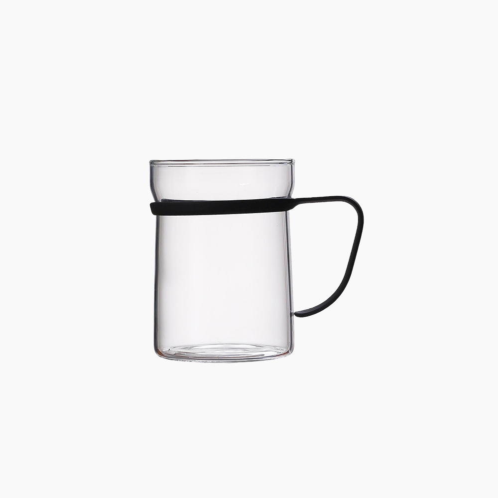 에지리 핏핸드 내열유리 머그컵 (스텐핸들) 440ml, 1개, 클리어 - 메인 이미지