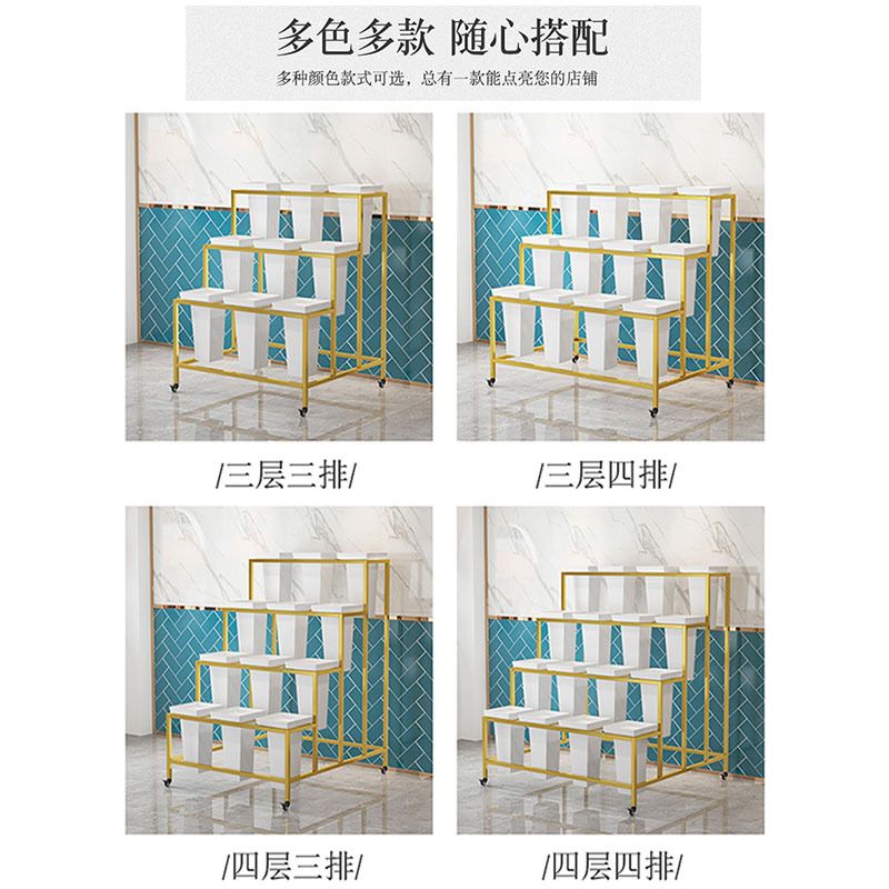 꽃다발 화분 진열대 철제 3층길이100x60폭블랙프레임 랙 꽃다발거치대 3단 블랙 싱글선반 (1/3단) 큰 - 상세 이미지 4