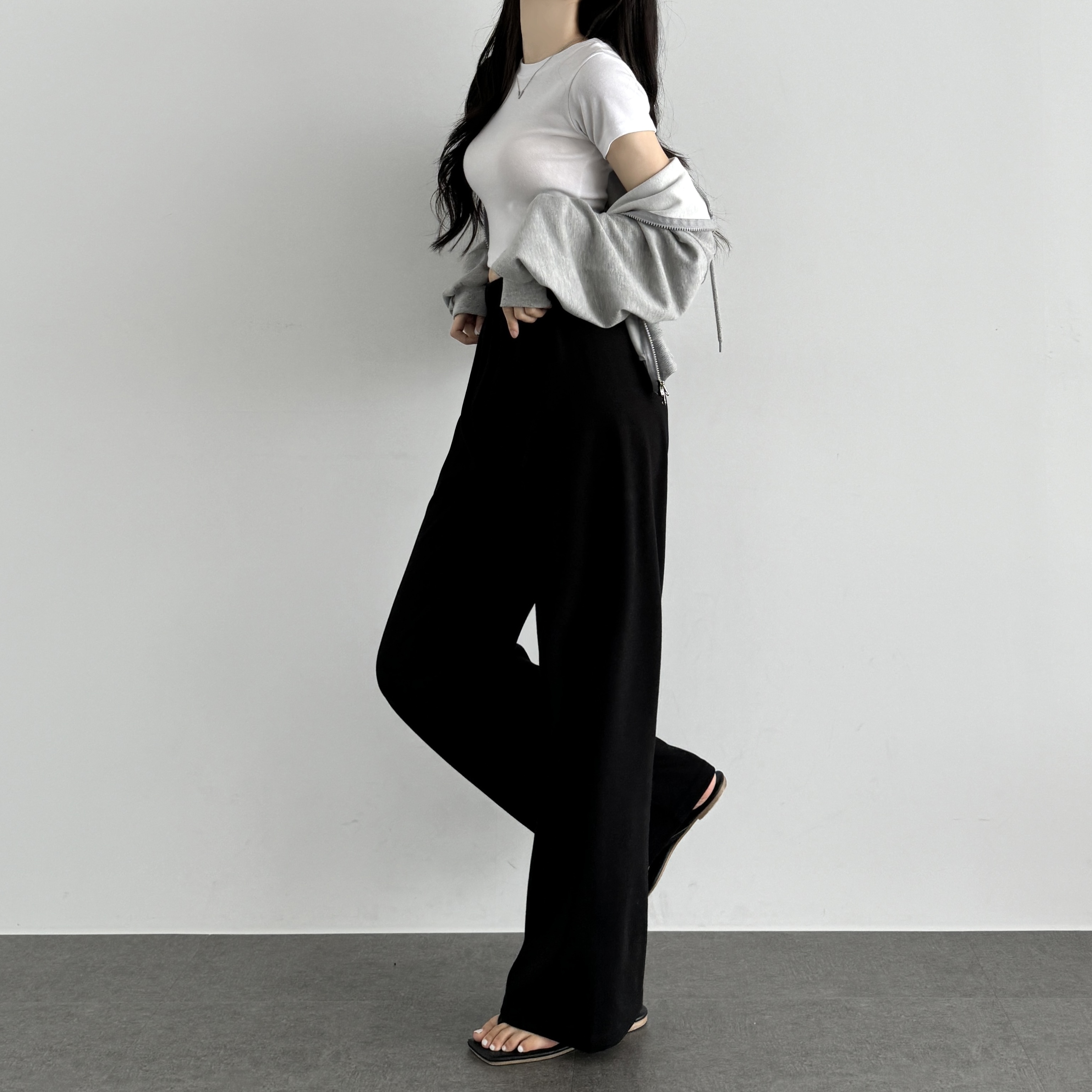 와이드 데일리 일자 밴딩 트레이닝 팬츠 기모 트레이닝 바지 러닝복 겨울러닝복장 이미지 7